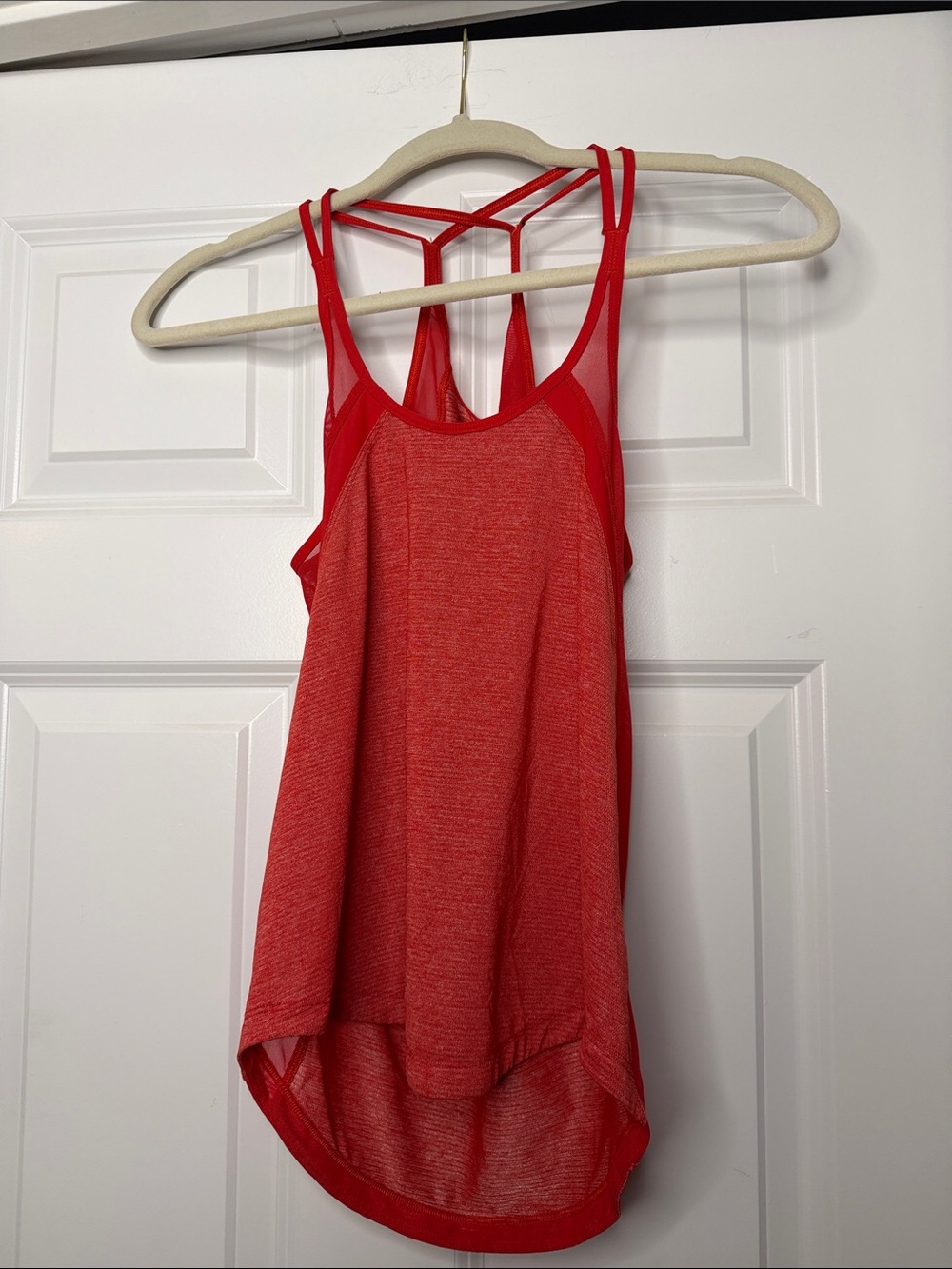 Lululemon Red Strappy Women's Tank Top - Lightweight Activewear
